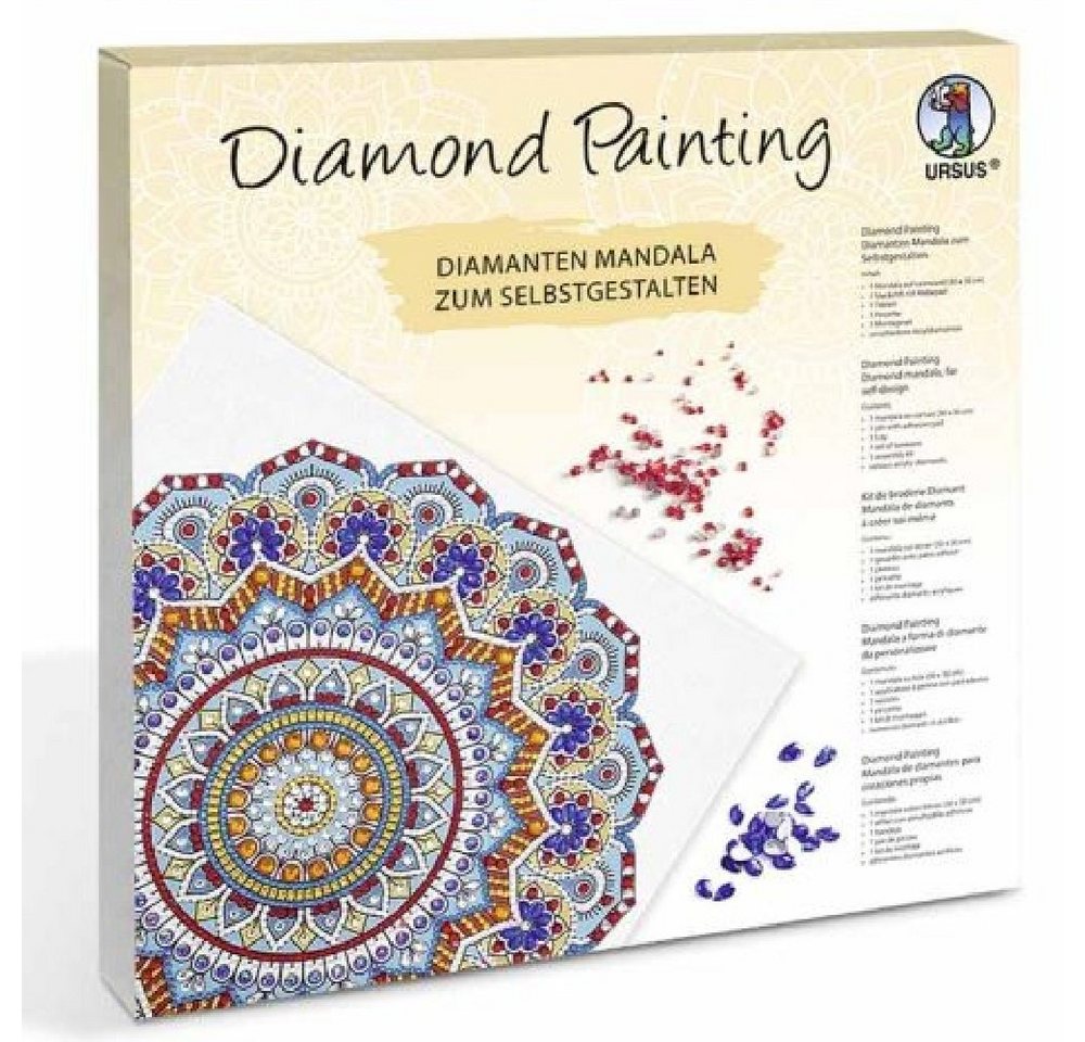Kreativset Diamond Painting Mandala zum selbstgestalten, (Diamanten-Mandala, mit allem notwendigen Zubehör) von URSUS