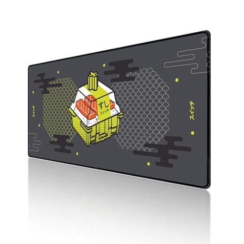 Gaming-Mauspad mit klassischem Muster, groß, rutschfeste Gummiunterseite, Schreibtischunterlage mit genähten Kanten (6) von URTAODFE