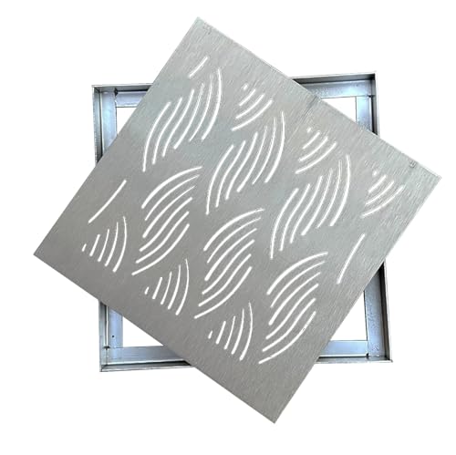 URUCHF Garden Drainage Metall-Entwässerungsgitter für Außenabläufe, Streifenlochgitterabdeckungen für Hof und Garten, Abflussabdeckung, rechteckig, Laubschutz, groß(30cmx30cm) von URUCHF