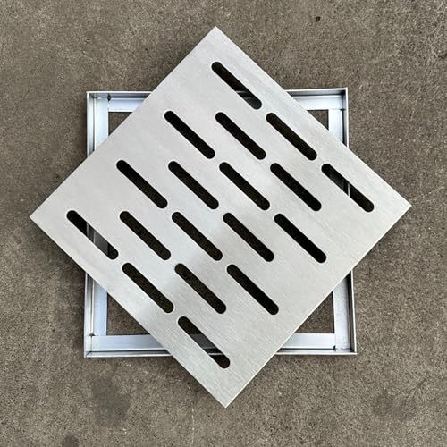URUCHF Garden Drainage Metallgitter-Abdeckung für die Entwässerung, extra Flacher Abflussschutz für Aufhalten von Blättern Ully-Gitterabdeckung aus Edelstahl für Außenabläufe/Gärten(15cmx15cm) von URUCHF