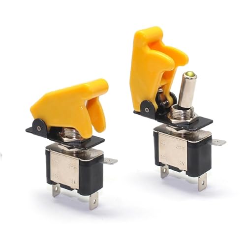12V20A Kippschalter Wippschalter Licht Zündungen Boost Marine Boot Racing Auto Schalter Licht Toggle 1Pcs(Opaque Yellow) von URUJAMOY