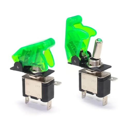 12V20A Kippschalter Wippschalter Licht Zündungen Boost Marine Boot Racing Auto Schalter Licht Toggle 1Pcs(Transparent Green) von URUJAMOY