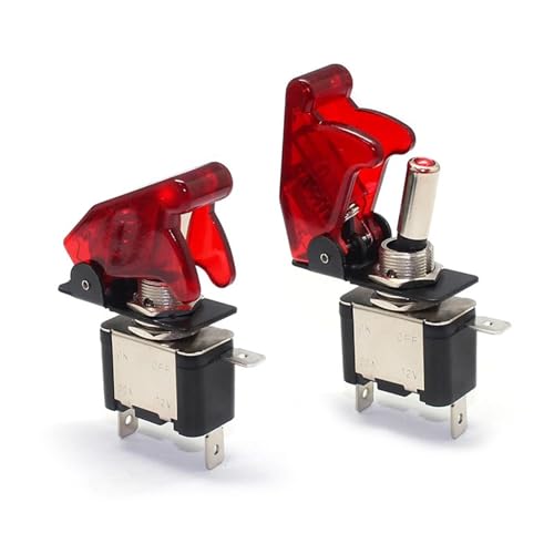 12V20A Kippschalter Wippschalter Licht Zündungen Boost Marine Boot Racing Auto Schalter Licht Toggle 1Pcs(Transparent Red) von URUJAMOY