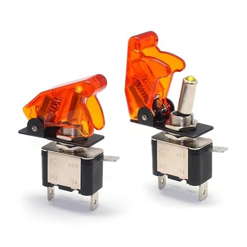 12V20A Kippschalter Wippschalter Licht Zündungen Boost Marine Boot Racing Auto Schalter Licht Toggle 1Pcs(Transparent Yellow) von URUJAMOY