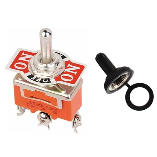 15A 250V Kippschalter Miniatur Daumenhebel Ein Aus Elektronik SPST SPDT DPDT Power Rocker Cap 1Pcs(1122S ON-OFF-ON,Momentary) von URUJAMOY