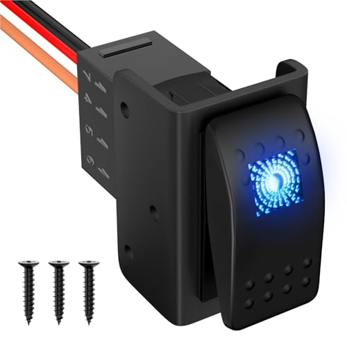Automotive DC 12v Wippschalter SPST ON-OFF Blau beleuchtet Marine Schalter mit Halterung Kabelbuchse 1Pcs Automotive DC 12v Wippschalter SPST ON-OFF Blau beleuchtet Marine Schalter mit Halterung Kabelbuchse 1Pcs von URUJAMOY