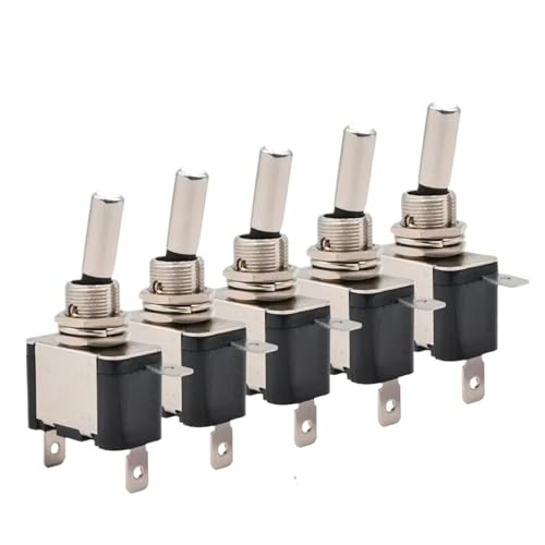 Beleuchteter 12V DC Kippschalter Rastend 2 Position 3pin EIN AUS 20A LED Licht Rot Grün Weiß 5Stk(White) von URUJAMOY