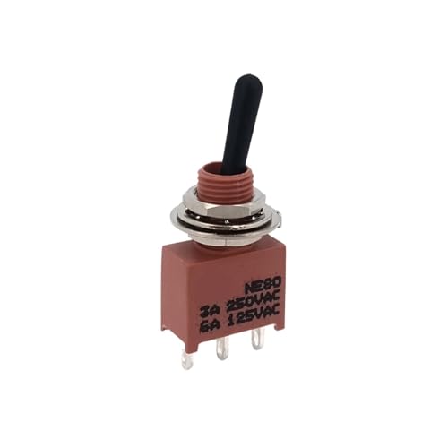 E80-T Serie Versiegelt Schwarz Griff Panel Montieren Mini Kippschalter 6A 125VAC 1Pcs(NE8013 ON-ON) von URUJAMOY