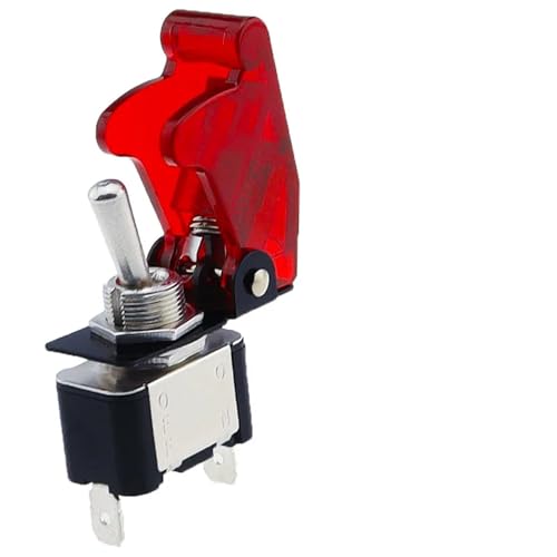 KN3A-101 Kippschalter Kipphebel 2Pin 2/Gang EIN-AUS 10A 125V/250V AC Kappe passend 12V 24V 48V 110V 220V Universal 1St(1Set transparent R) von URUJAMOY