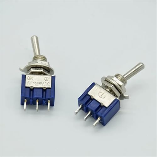 MINI SPDT 3PIN ON-ON Miniatur-Kippschalter Netzschalter 6A/125V 3A/250V MTS 102 5St(5 blue) von URUJAMOY