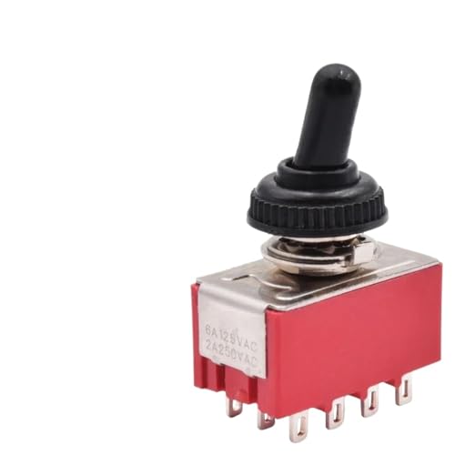 Rot Blau Mini Verriegelung Kippschalter EIN EIN/EIN AUS EIN 2 3 Position MTS-102 103 202 203 302 303 402 403 5Pcs(12 Pins Red With Cap) von URUJAMOY