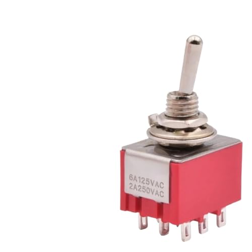 Rot Blau Mini Verriegelung Kippschalter EIN EIN/EIN AUS EIN 2 3 Position MTS-102 103 202 203 302 303 402 403 5Pcs(9 Pins Red No Cap) von URUJAMOY