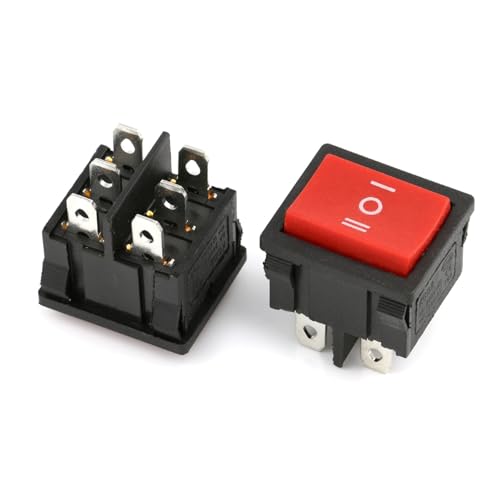 Roter Wippschalter KCD2 Boot Marine Wippschalter 6 Pin 3-Wege 16A 250V DPDT Wippschalter 1St von URUJAMOY
