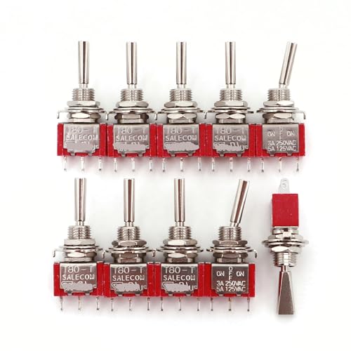 T8014-U Abgeflachte Hebel 3Pin ON-OFF-ON Rastend 3-Position SPDT Mini Kippschalter 10Pcs T8014-U Abgeflachte Hebel 3Pin ON-OFF-ON Rastend 3-Position SPDT Mini Kippschalter 10Pcs von URUJAMOY