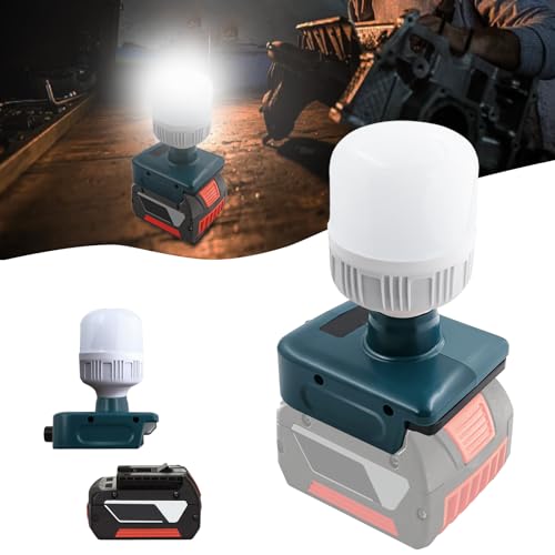 URUN Akku Lampe für Bosch 18V System Akku,12W LED Baustrahler mit E27 Bulbs Einstellbares 150-1300LM,Arbeitsleuchte,Taschenlampe Baustellenlampe Für Bosch GBA 18V Akku (Nicht PBA System Akku) von URUN