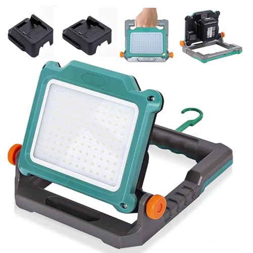 URUN Akku Lampe für Makita 18V, für Milwaukee M18 LED Baustrahler, für Dewalt Akku Adapter 20V Arbeitsleuchten, Taschenlampen, LED Akku-Scheinwerfer, Baustrahler, Magnet/Handleuchte, Camping von URUN