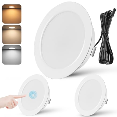URing 3er Set LED Einbaustrahler 12V Dimmbar 3W Deckenspots 55-58mm Spots 12V 3000K Warmweiß 4000K Neutralweiß 6000K Kaltweiß Einbauspots Einbaustrahler LED 15mm Flach, Weiß URing 3er Set LED Einbaustrahler 12V Dimmbar 3W Deckenspots 55-58mm Spots 12V 3000K Warmweiß 4000K Neutralweiß 6000K Kaltweiß Einbauspots Einbaustrahler LED 15mm Flach, Weiß von URing