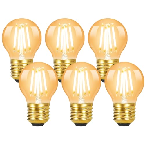 URing Edison E27 LED Warmweiss Glühbirne - Vintage LED Birne Leuchtmittel Retro E27 2700K 4W 380LM Energiesparlampe Filament Lampe Dekorative für Nostalgie Industrial Café Bar, 6 Stück (G45) von URing