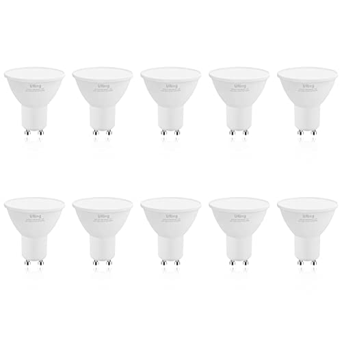 URing GU10 LED Kaltweiß 4.8W 6000K Lampe, Ersetzt 50W Halogenlampe leuchtmittel 500lm, Glühbirne Abstrahlwinkel 120° Energiesparlampe Kaltweiß Nicht Dimmbar LED GU10 Spot Reflektor Birne, 10 stück von URing