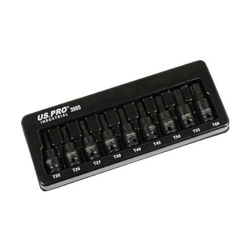 US PRO INDUSTRIAL 9 Stück 3/8 Zoll DR Impact Torx Star Bit Stecknüsse Set T20 - T60 3955 US PRO INDUSTRIAL 9 Stück 3/8 Zoll DR Impact Torx Star Bit Stecknüsse Set T20 - T60 3955 von US PRO INDUSTRIAL