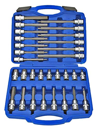 US PRO 3229 30-teiliges Schraubendreher-Set, 1,27 cm (1/2 Zoll), Innensechskant, flach und tief, 5-19 mm von US PRO