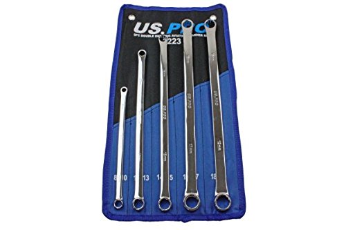 US PRO 5-teiliges Doppelring-Set für Luftfahrtschlüssel, extra lang, 8–19 mm, 3223 von US PRO