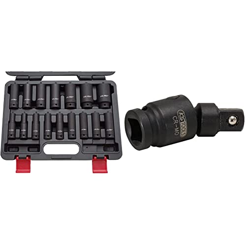 US PRO B1340 Kraft-Schlagschrauber-Nüsse 1/2" 10-32 mm Schlagnuss-Satz, 16 Stück & KS Tools 515.1133 1/2" Kraft-Kugelgelenk US PRO B1340 Kraft-Schlagschrauber-Nüsse 1/2" 10-32 mm Schlagnuss-Satz, 16 Stück & KS Tools 515.1133 1/2" Kraft-Kugelgelenk von US PRO