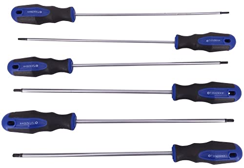 US PRO B1521 Schraubendreher-Satz, 6-teilig, extra lang, 250 mm, Torx T10-T30 von US PRO