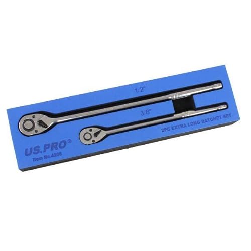 US PRO Tools 2pc Extra Long Ratchet Set 3/8" & 1/2" Drives 4208 von US PRO