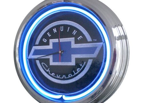 Neonuhr Chevy - Black Wanduhr Deko-Uhr Leuchtuhr USA 50's Style Retro Uhr von US-Way e.K.