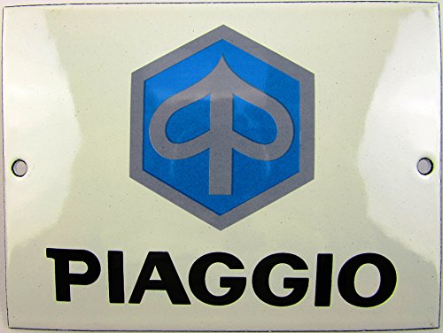 US-Way e.K. Neues Emaille Schild Piaggio, 9cm x 12cm, Classic Werbeschild Reklameschild 50er Jahre Life Style Retro Fifties von US-Way e.K.