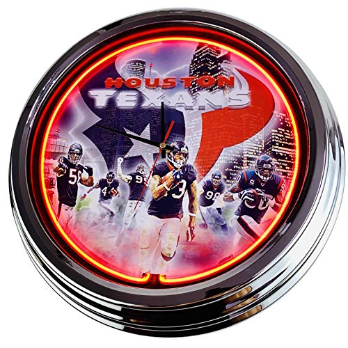 Neon Clock Football WallClock Deko-Clock LeuchtClock USA 50's Style Retro NeonClock Dining Room Kitchen Living Room Office (Orange) von US-Way.de