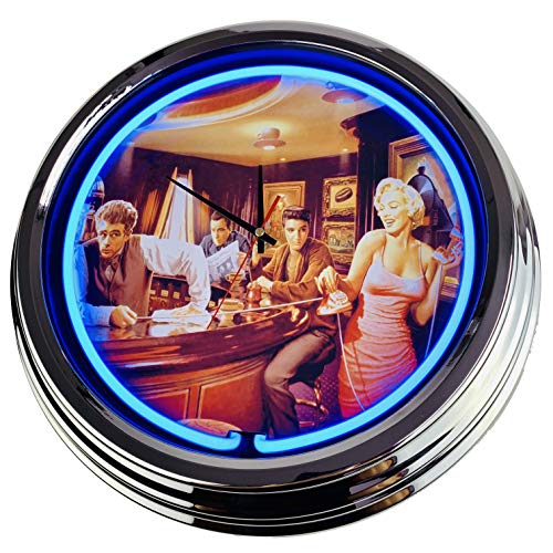 Neon Clock Java Dreams WallClock Deko-Clock LeuchtClock USA 50's Style Retro NeonClock Dining Room Kitchen Living Room Office (Blue) von US-Way.de