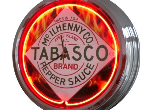 Neonuhr Pepper Sauce Wanduhr Deko-Uhr Leuchtuhr USA 50's Style Retro von US-Way.de