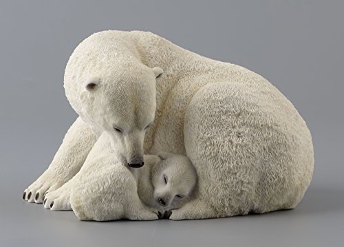 19,7 cm Polar Bear Cub Kuscheln mit Mutter Statue Figur, weiß von US