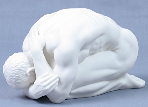 21 cm weiß Porzellan Nackter Mann kniend und gebogene Figur, matt von US
