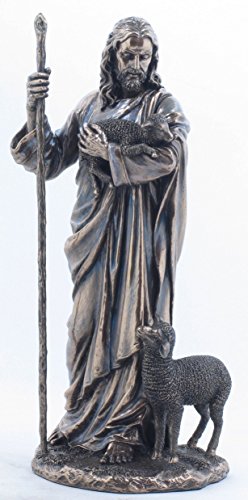 US 28,9 cm Jesus der Hirte mit Schaf 's kalt Cast Bronze Figur von US