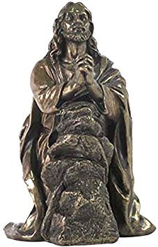 US Jesus-Statue, betend im Garten von Gethsemane, Bronzefarben, 19 cm von US