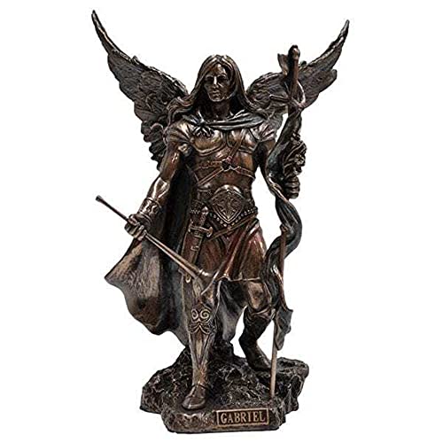 US Studio Collection erzengel st. Gabriel mit Kreuz und trompete Statue skulptur Bronze von US