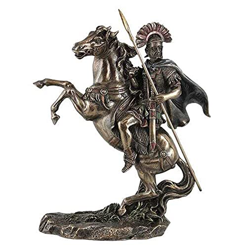 braunen Finish Roman Centurion auf Pferd Statue von US