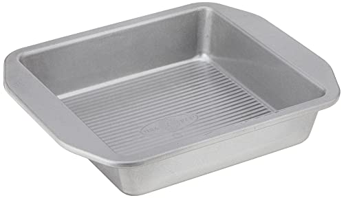 USA Pan 1120BW-3-ABC-1 American Bakeware Classics 20,3 cm quadratische Kuchen- und Brownie-Pfanne, aluminisierter Stahl von USA Pan