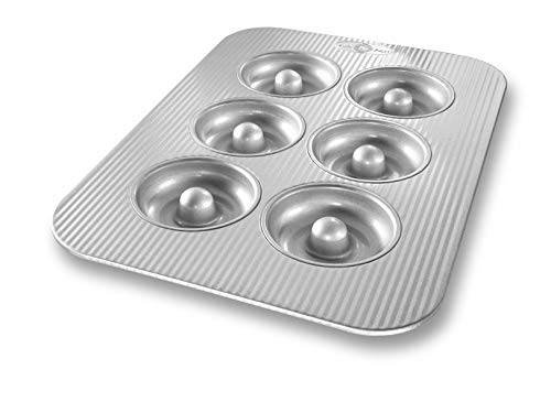 USA Pan Bakeware Donut-Pfanne aus aluminiertem Stahl, 6-fach von USA Pan