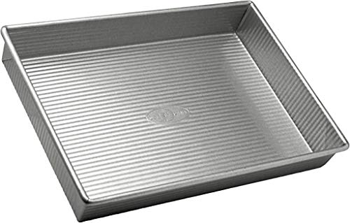 USA Pan Bakeware Rechteckige Kuchenform, 22,9 x 33 cm, Antihaftbeschichtung und Schnelllöse-Beschichtung, hergestellt in den USA aus aluminisiertem Stahl von USA Pan
