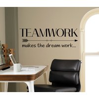Teamarbeit Macht Den Traum Arbeit Wand Vinyl Aufkleber Motivation Zitat Art Innen 14(Nwg von USAmadeproducts