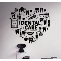 Zahnpflege Wand Aufkleber Zahnarzt Vinyl Kunst Dekor Home Interior Badezimmer Design 9(Dtl von USAmadeproducts