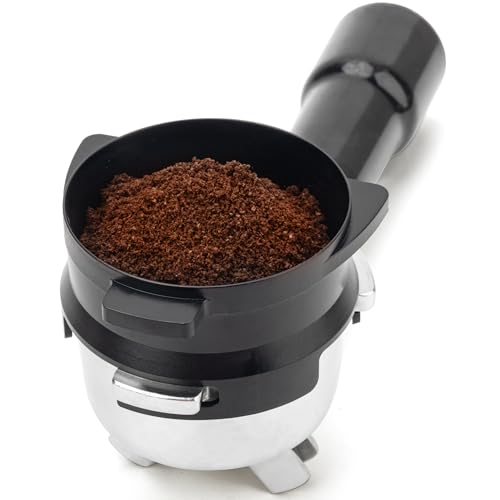 Kaffee Dosierring 54mm, Espresso Kaffee Accessrioes Dosiertrichter für Sage Delonghi Breville Siebträger, Schwarz von USEAMIE