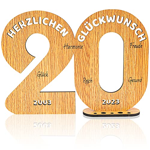 USEAMIE Digital Holz Schild Gästebuch-20 Geburtstage und Jubiläen-Digitale Geschenke zum 20 Jahre Jubiläum Dekorieren von USEAMIE