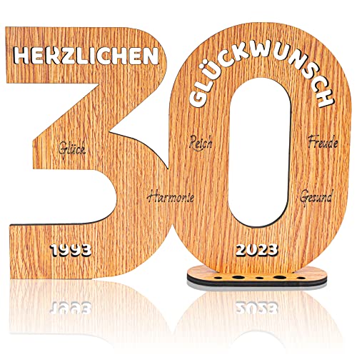 USEAMIE Digital Holz Schild Gästebuch-30 Geburtstage und Jubiläen-Digitale Geschenke zum 30 Jahre Jubiläum Dekorieren von USEAMIE