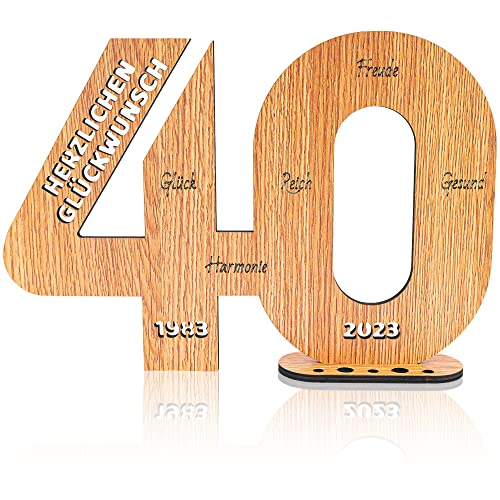 USEAMIE Digital Holz Schild Gästebuch-40 Geburtstage und Jubiläen-Digitale Geschenke zum 40 Jahre Jubiläum Dekorieren von USEAMIE