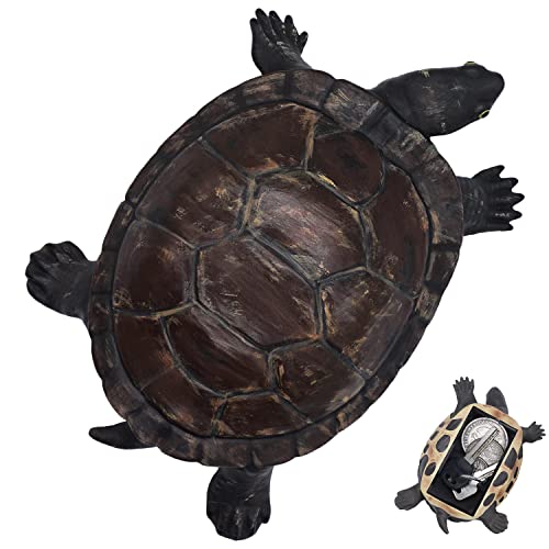 Verstecken Sie einen Ersatzschlüsselhalter, Schildkröte, groß, Ornament, verstecken Sie Schlüssel oder wichtige Gegenstände für den Innen- und Außenbereich, in Schildkrötenform von USEAMIE